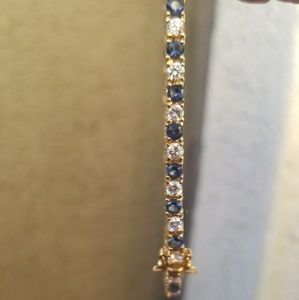 Genuine sapphire and cz